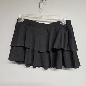 Black Ruffled Mini Skirt Women's Small Lingerie Beach Coverup